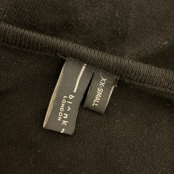 Blink London Top XXS Black Bodice Long Multi-Colored Sleeve Knit - Picture 10 of 10